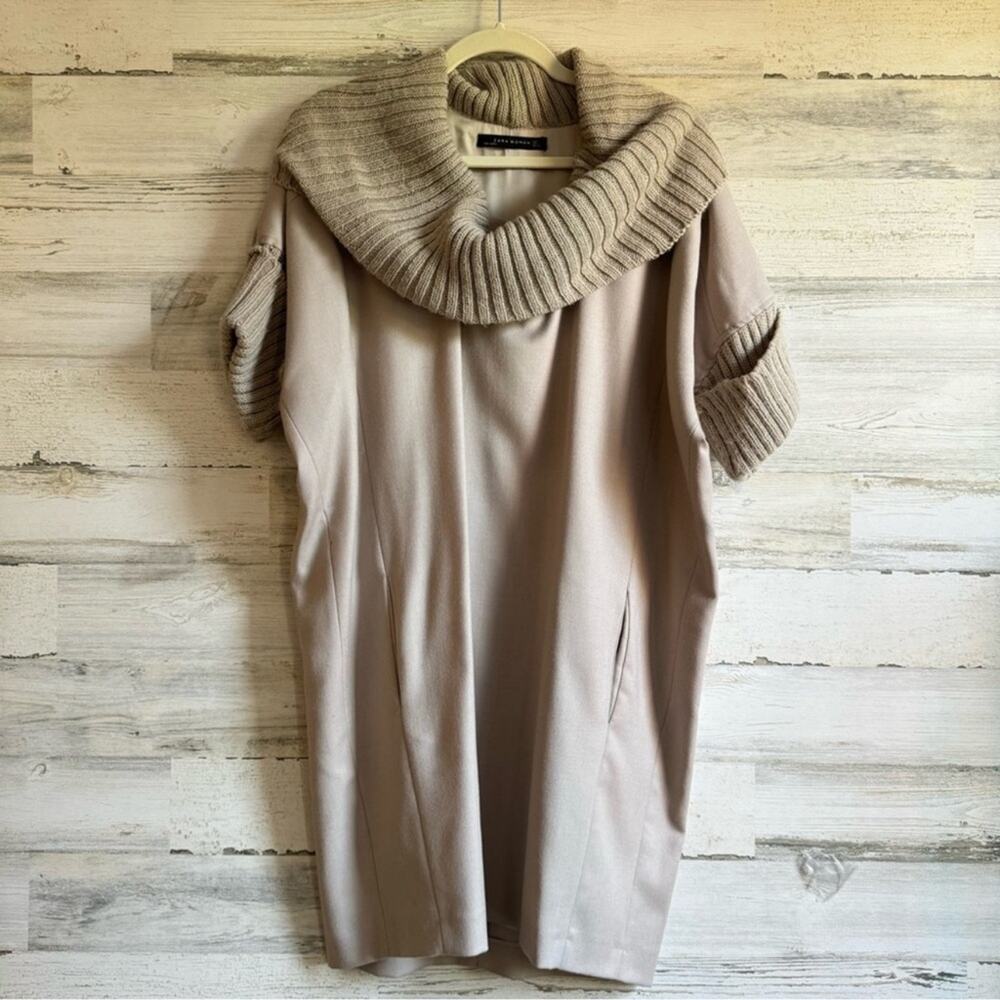 Zara Lagenlook Boho Wool Tunic Mini Dress Knit Neck
Straight Silhouette Large